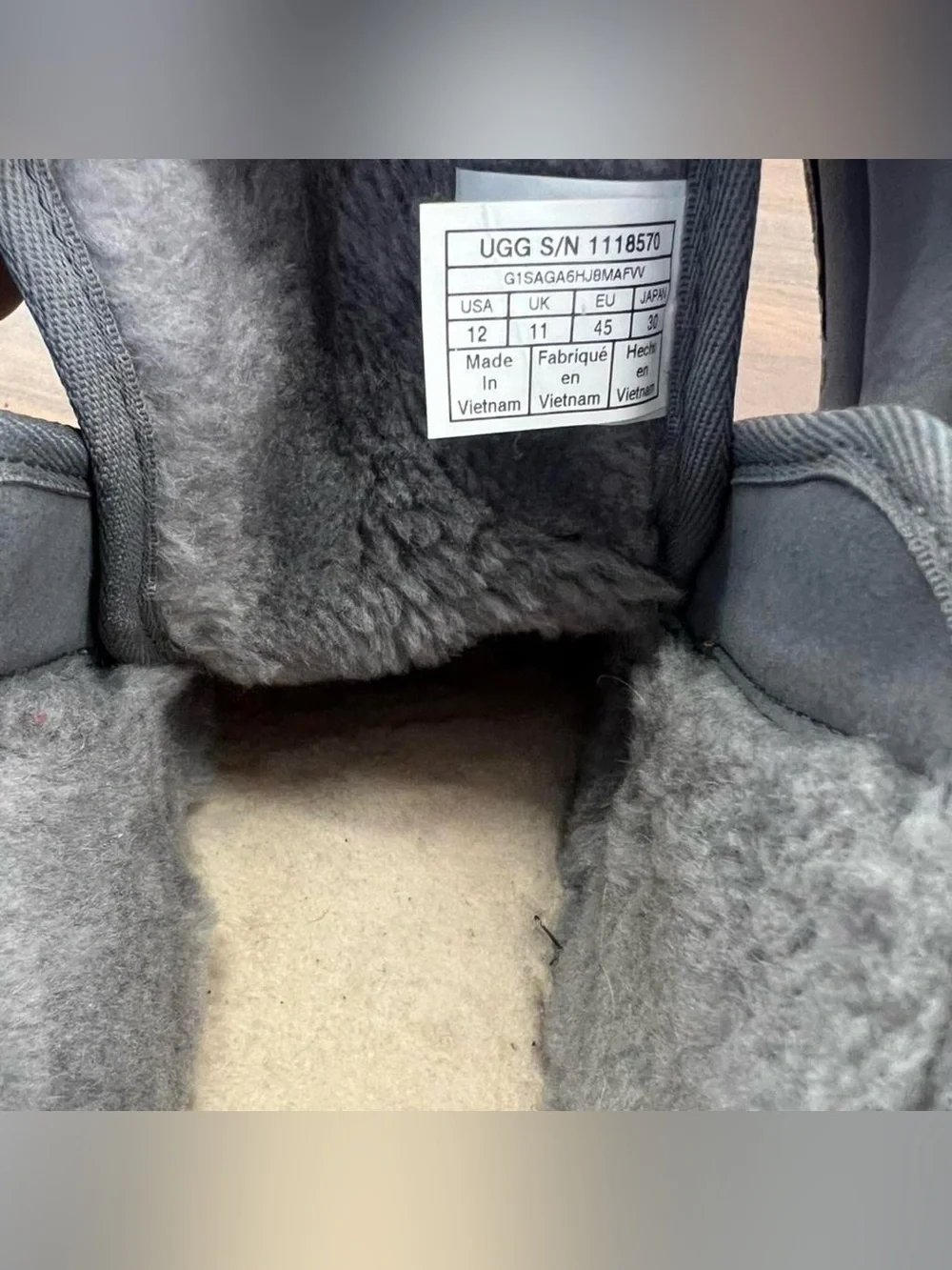 Mens UGG Neumel SnapBack Gray Winter boots size 12
